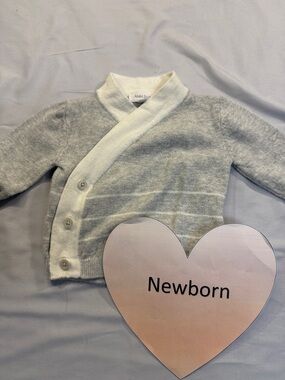 Angel Dear - Gray and White Wrap Sweater